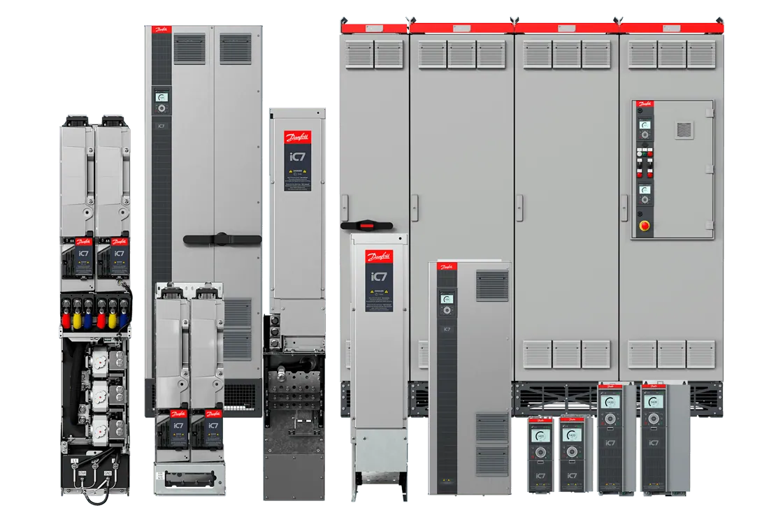 Familia de variadores Danfoss iC7, desde módulos compactos hasta gabinetes de alta potencia